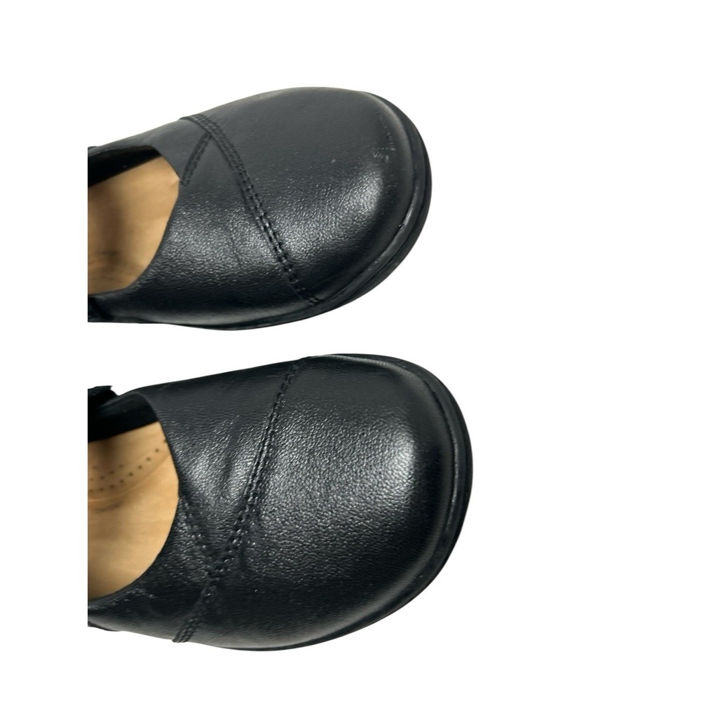 Clarks Cora Gema Mary Jane Black Leather Flats Size 11 Dark Academia Comfort - Picture 9 of 12